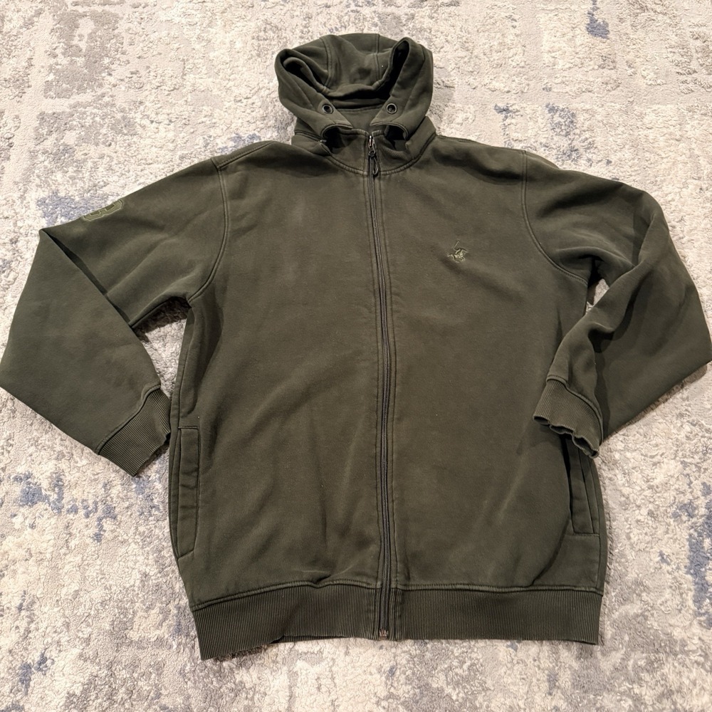 DXI Design For Sport Men's XL Olive Green Full Zip Hoodie Embroidered Horse Logo
